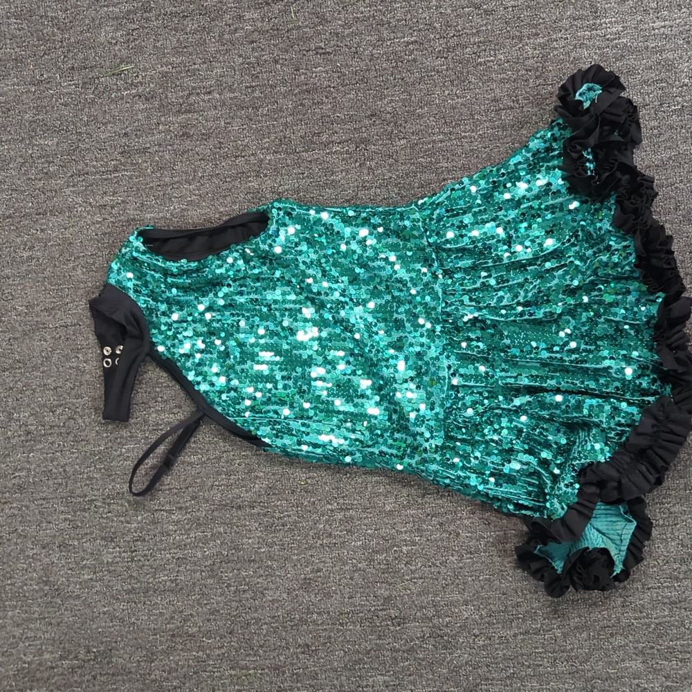 Green Sequin Dance Costume 8719